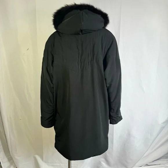 NUAGE BLACK PARKA COAT OVERSIZED JACKET FAUX FUR VINTAGE COAT XS - Picture 5 of 15